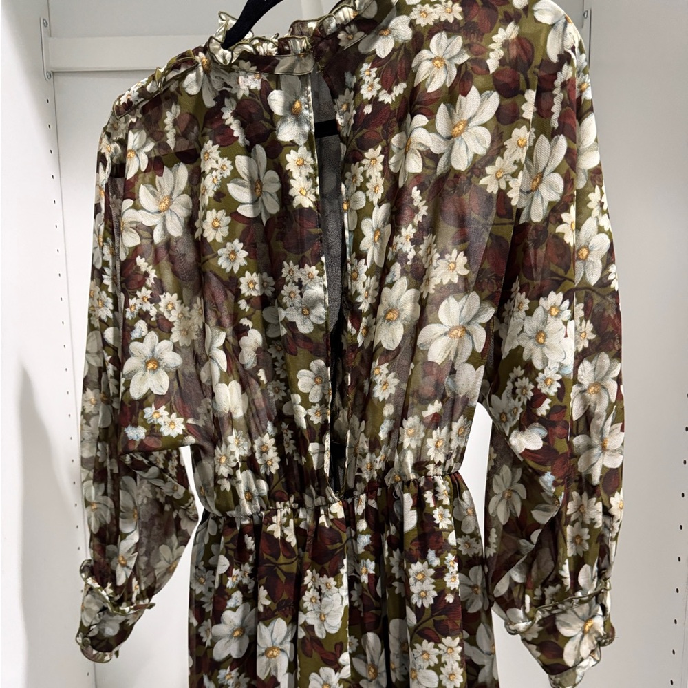 RUFFLED PRINT JUMPSUIT - Picture 3 of 3